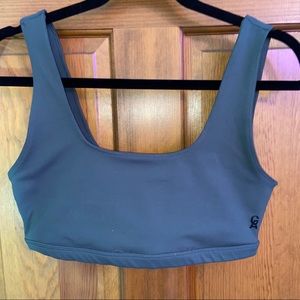 Good American olive green sports bra